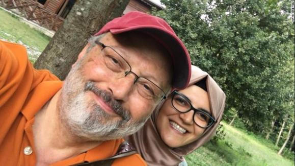 Missing Saudi Journalist Jamal Khashoggi with his fiance Hatice Cengiz